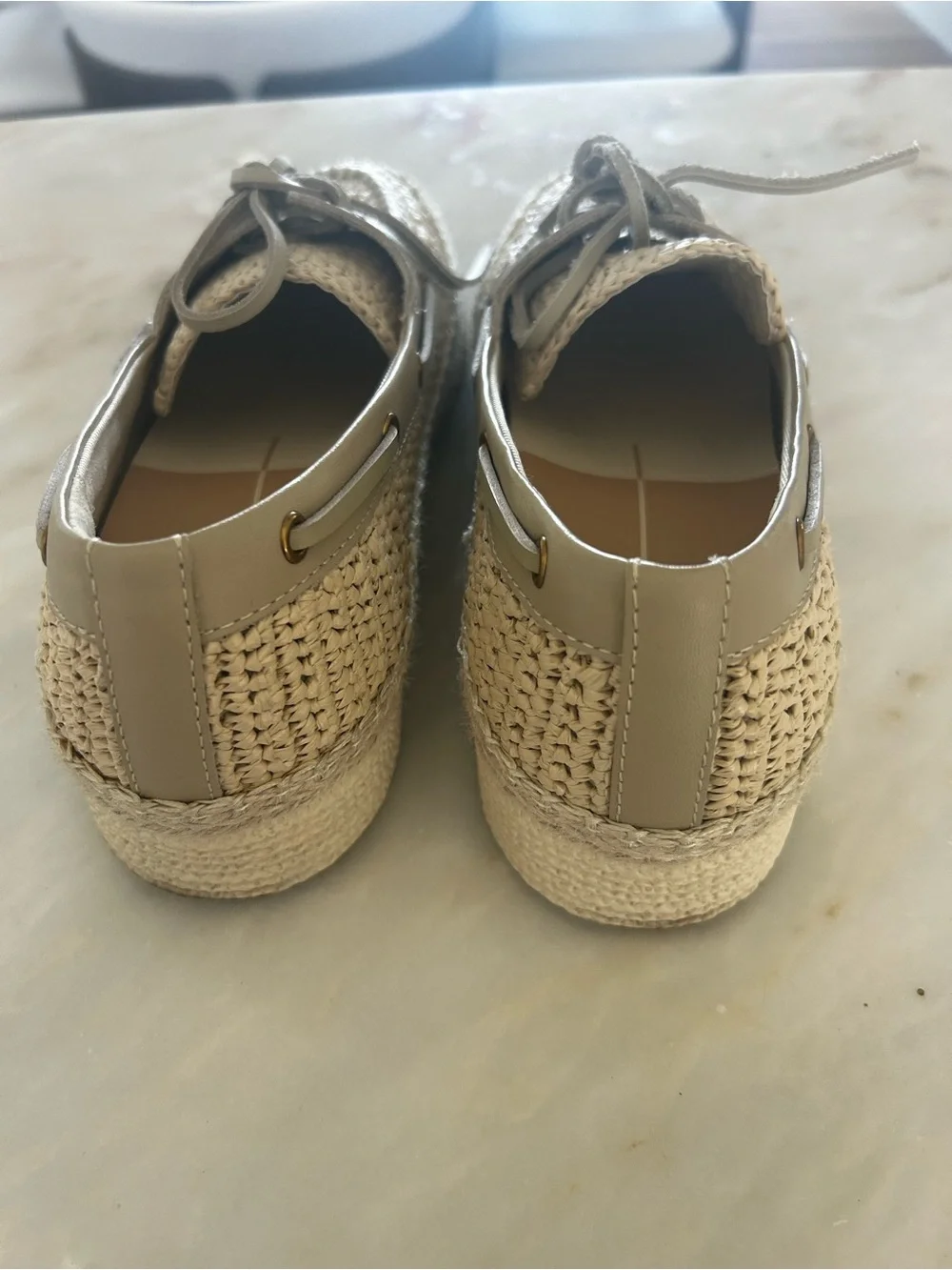 Dolce Vita Cream Braided Lace-Up Boat Shoes